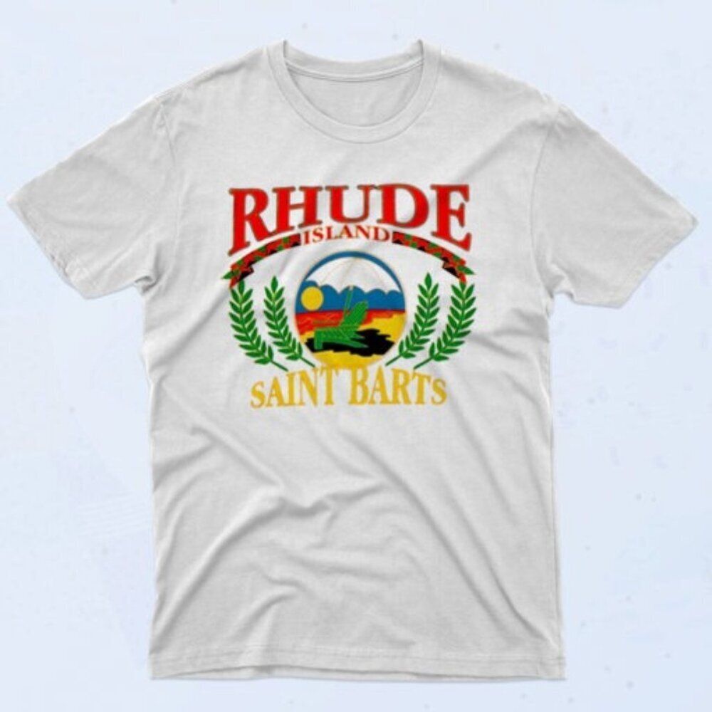 Rhude Island Saint Barts 90s Retro Style Meme Fan Gift Graphic T Shirt 90